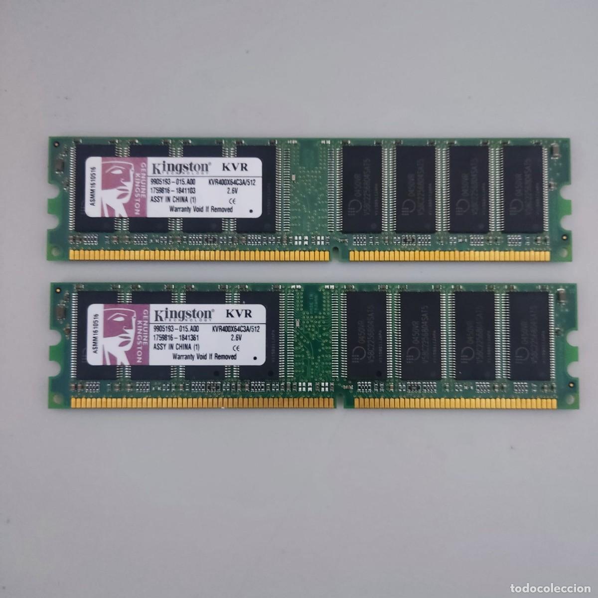 Segunda mano: RAM 2 x 512MB DDR400 184 Pin DIMM - Foto 1
