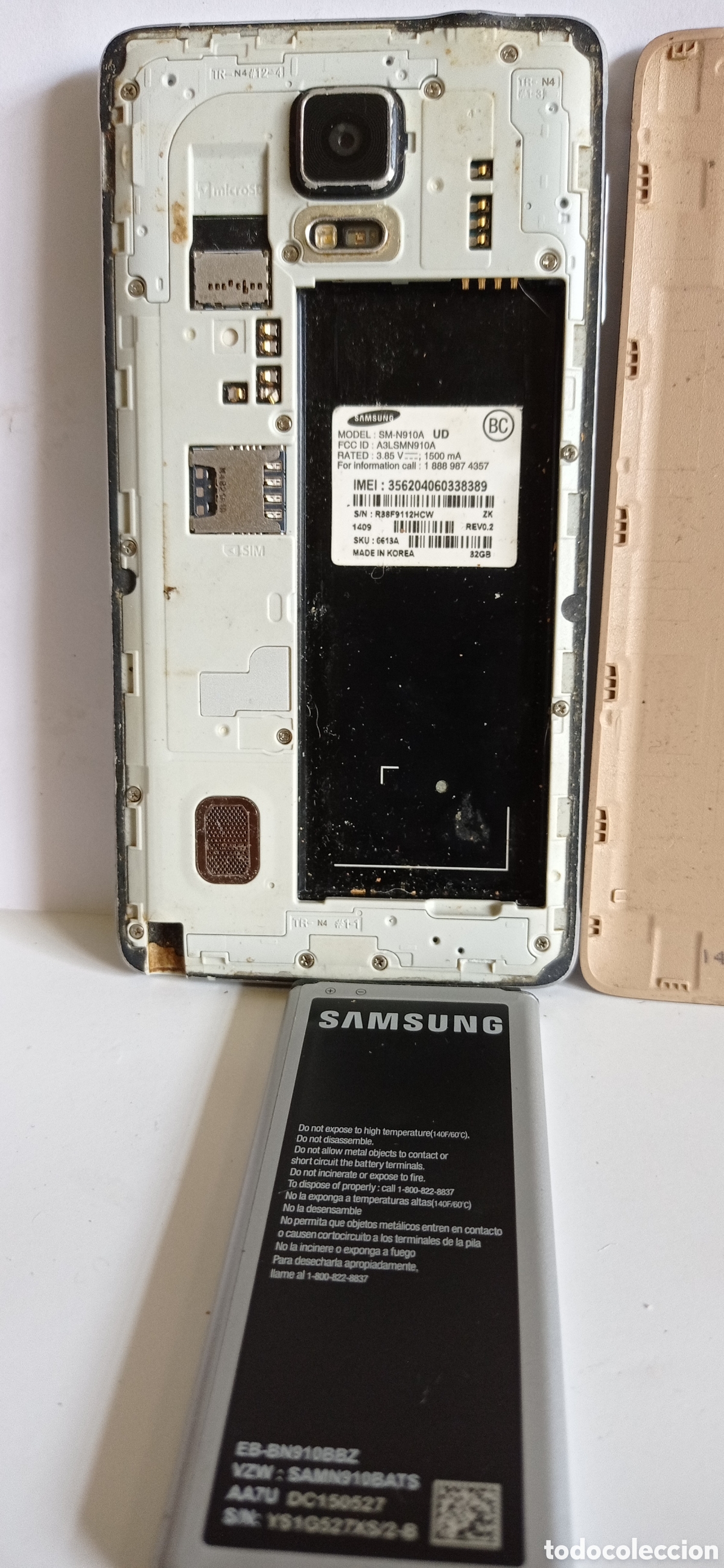 Segunda mano: TELEFONO MOVIL / SANSUNG NOTE - 4 / AVERIADO / MOD: SM - N 910A - Foto 4