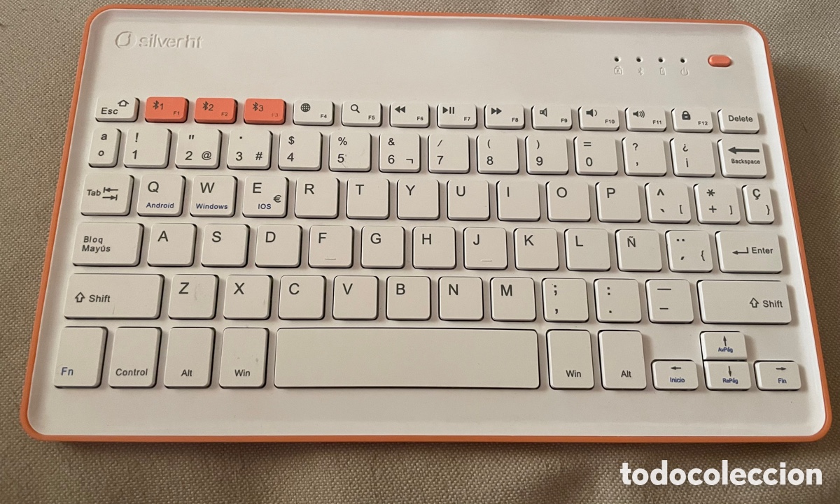 Segunda mano: Teclado inalambrico kb silver ht blanco/melocoton Bluetooth Android Windows IOS - Foto 1