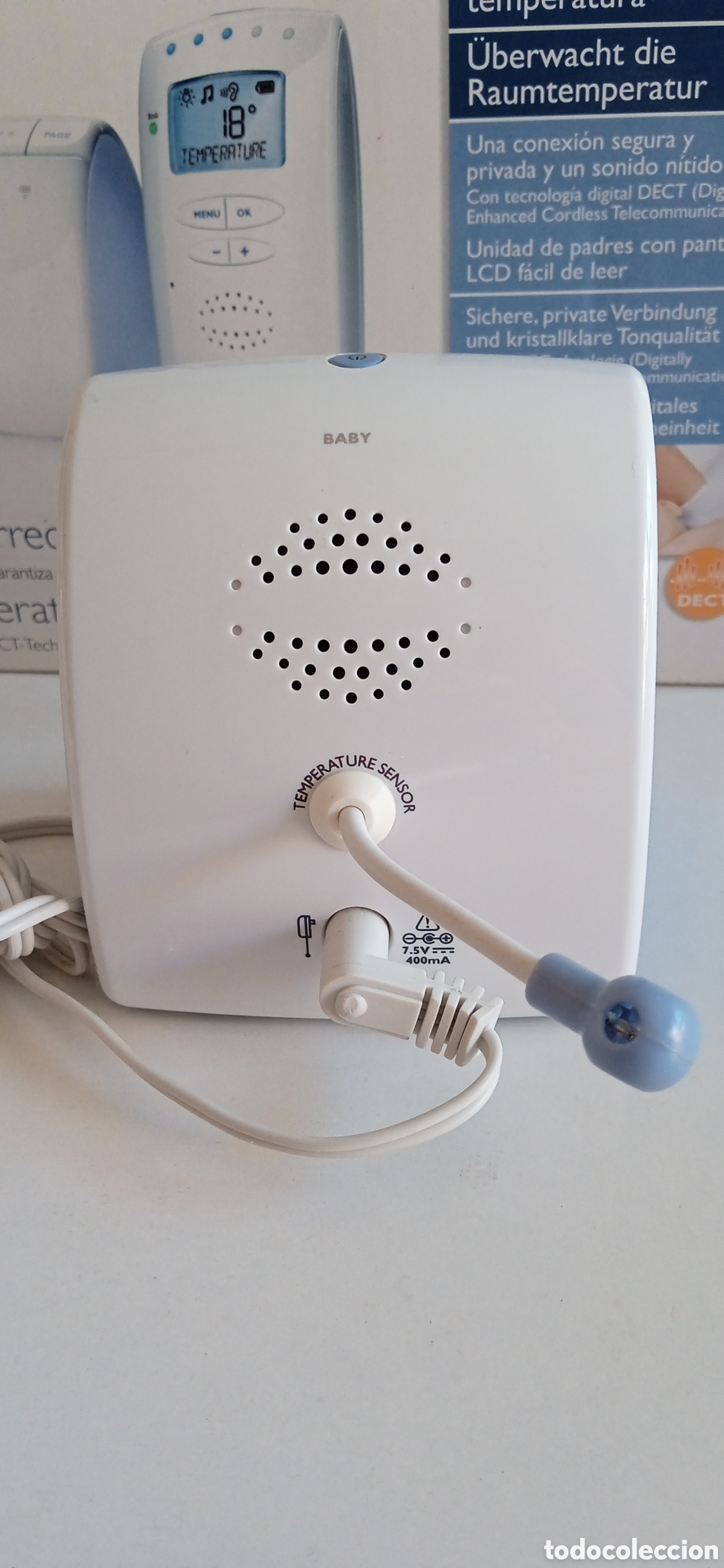 Segunda mano: Sistema vigilabebes PHILIPS con control temperatura y canciones para dormir - Foto 5