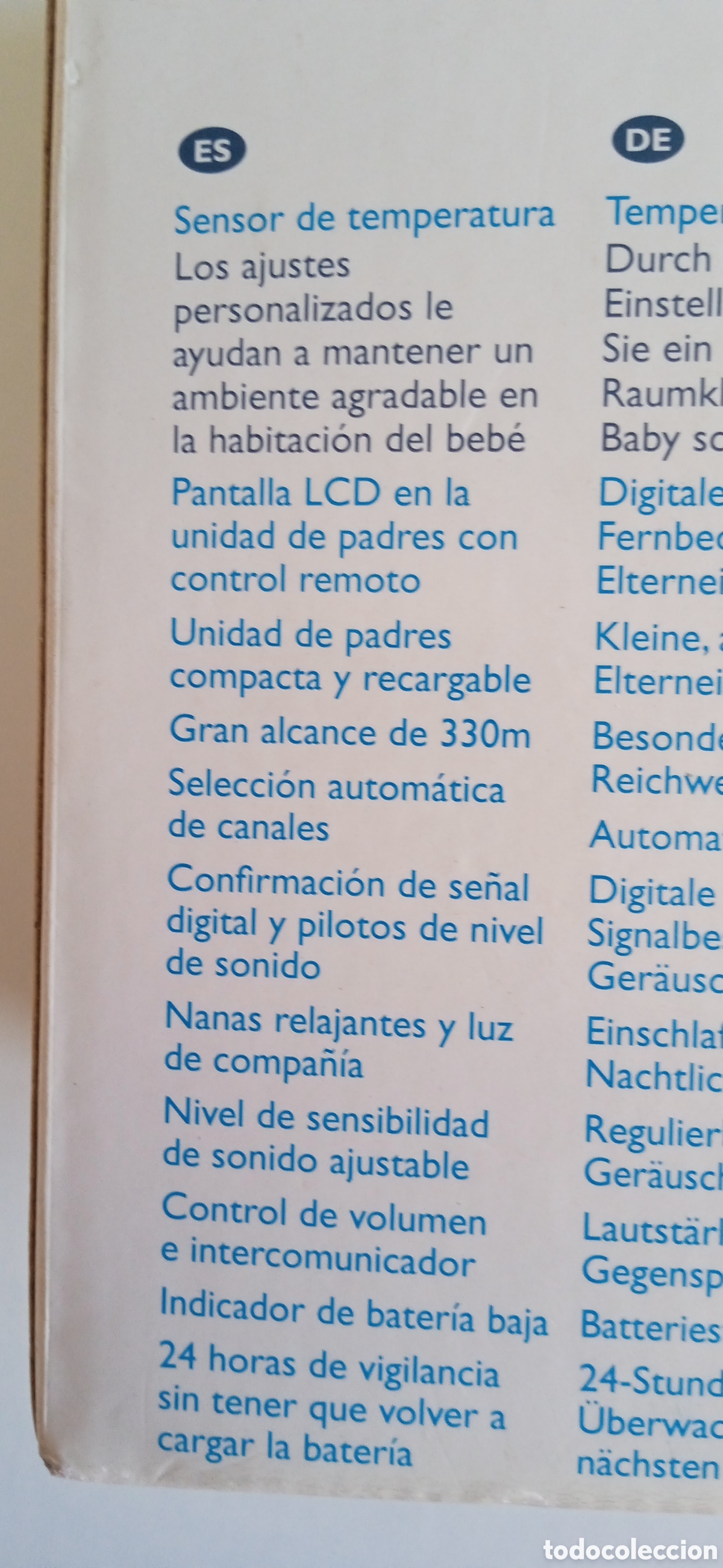 Segunda mano: Sistema vigilabebes PHILIPS con control temperatura y canciones para dormir - Foto 11