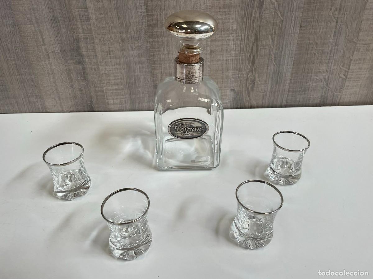 Segunda mano: JUEGO COGNAC EN CRISTAL Y PLATA - Foto 1