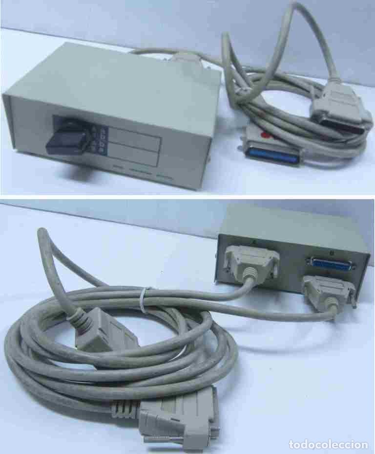 Segunda mano: DATA TRANSFER SWITCH Compartidor de Impresoras y Perif&eacute;ricos. Con dos cables. A&ntilde;os 90. - Foto 1