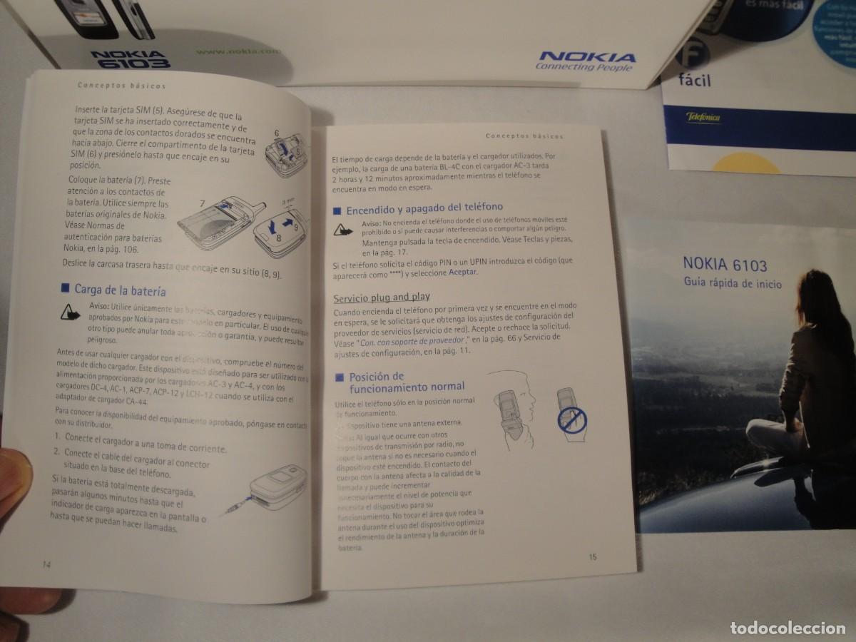 Segunda mano: Caja vac&iacute;a Nokia 6103 con libro instrucciones. Nueva. - Foto 5