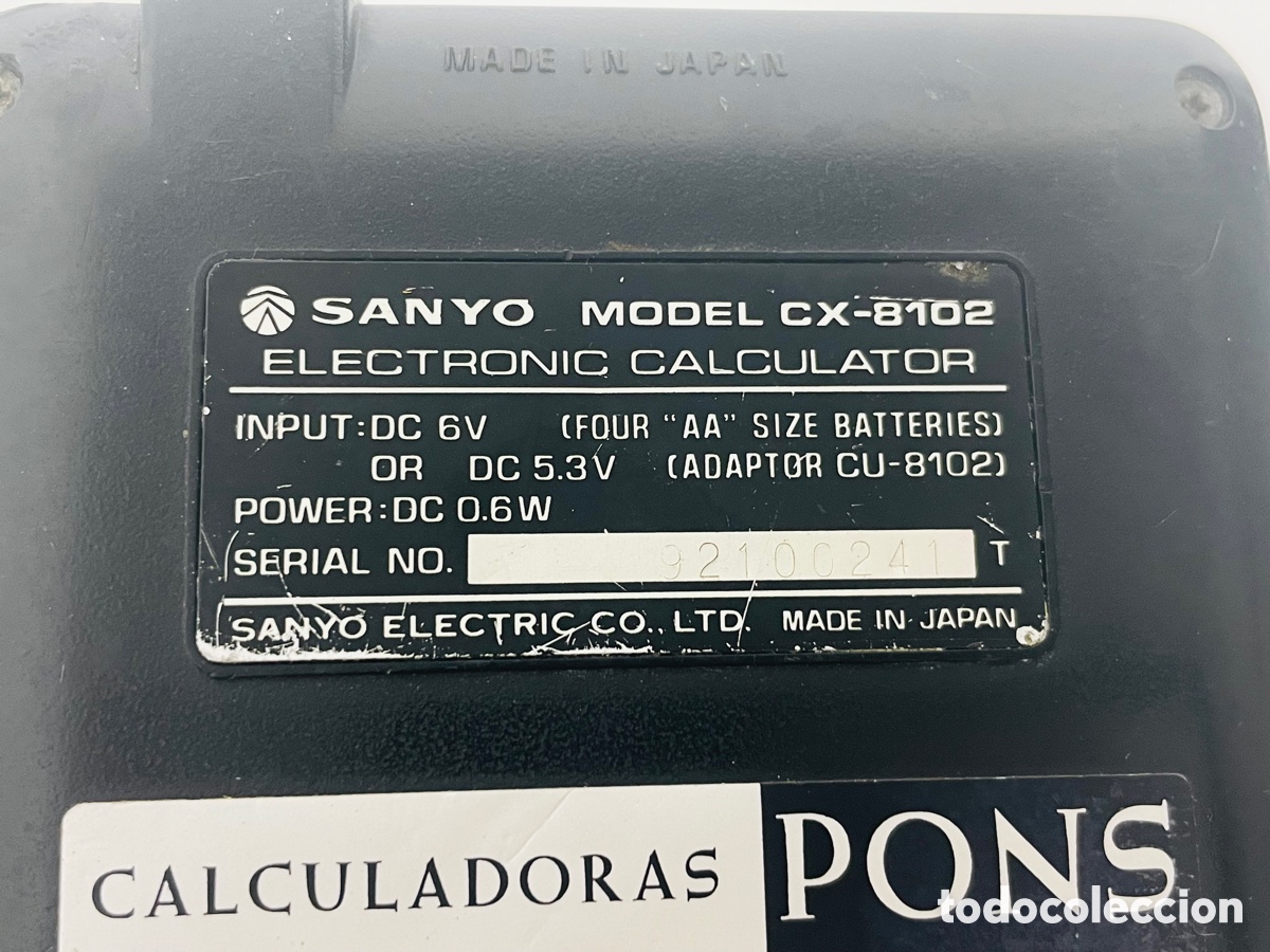 Segunda mano: Sanyo CX-8102 Calculator 1973 Japan - Foto 10