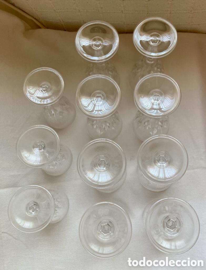 Segunda mano: 11 Copas vino/agua cristal tallado - Foto 4