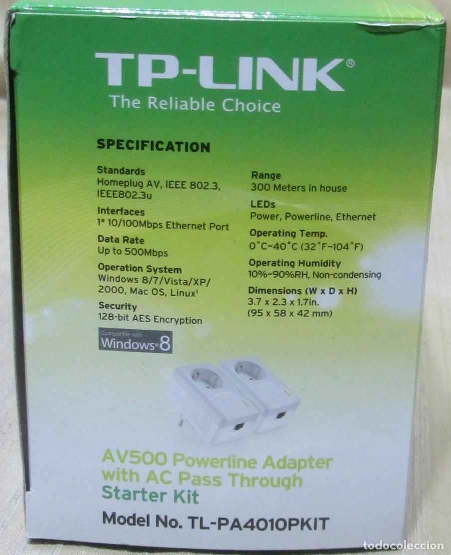 Segunda mano: TP-LINK Model TL-PA4010PKIT AV500 Powerline Adapter with AC Pass Through - Foto 2