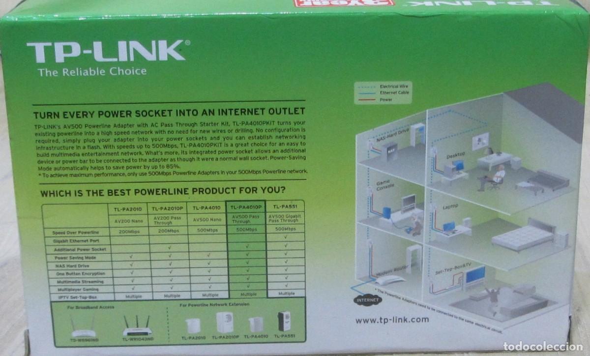 Segunda mano: TP-LINK Model TL-PA4010PKIT AV500 Powerline Adapter with AC Pass Through - Foto 5
