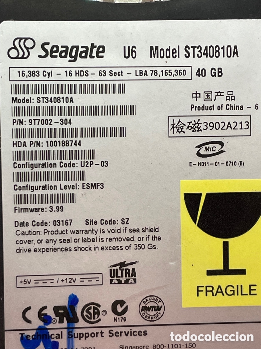 Segunda mano: Disco rigido Seagate IDE ST34010A da 3,5&rdquo; da 40 GB - Foto 3