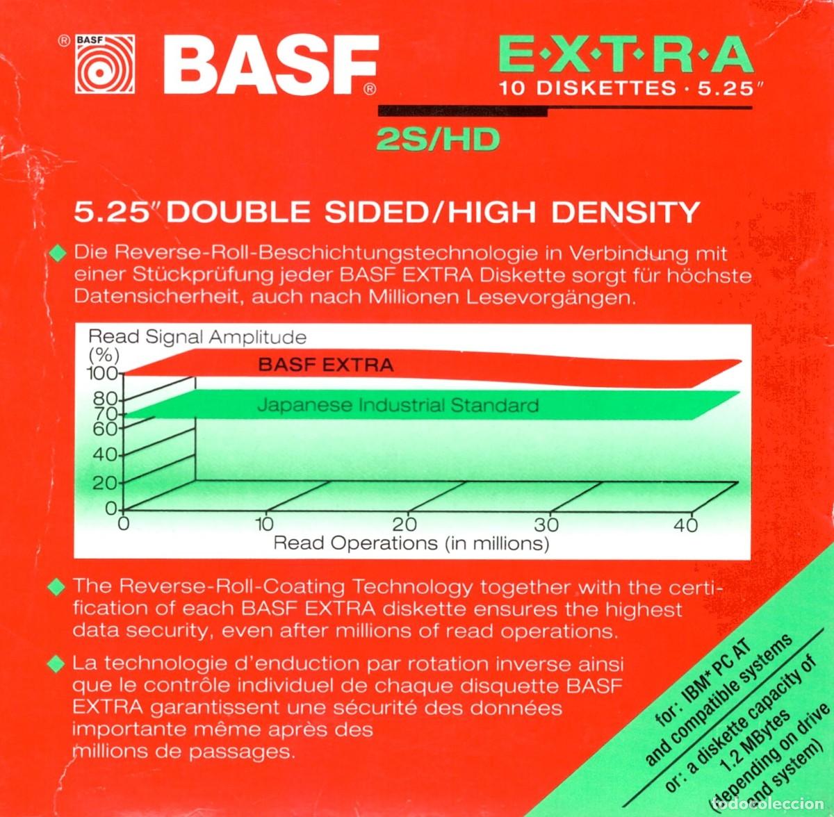 Segunda mano: CAJA ORIGINAL BASF CONTENIENDO 10 DISKETTES 5 1/4 (SIN USO). - Foto 3