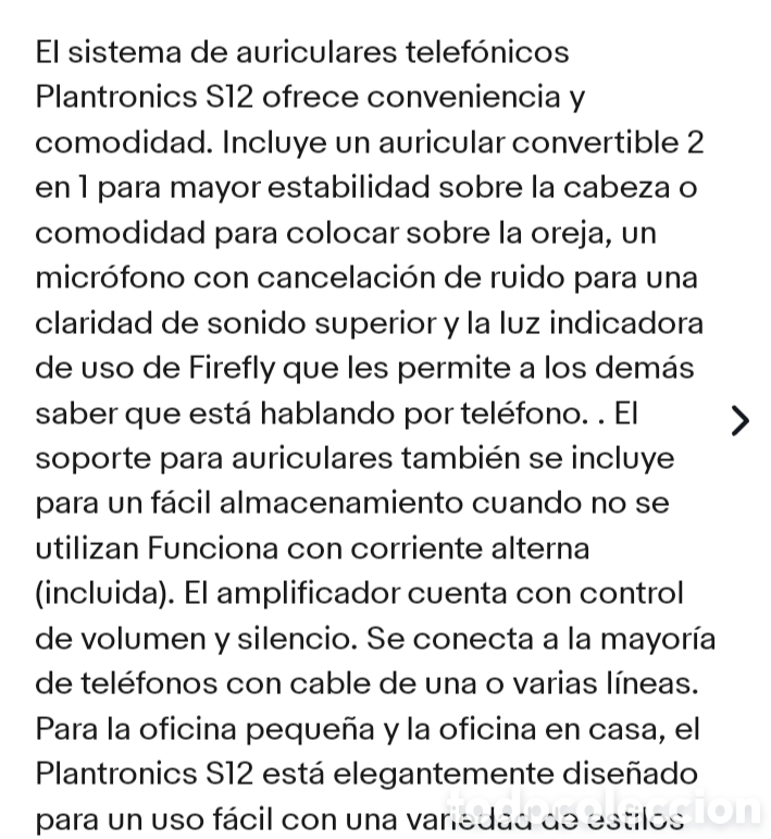 Segunda mano: Auriculares con base Plantronics S12 mono - Foto 5
