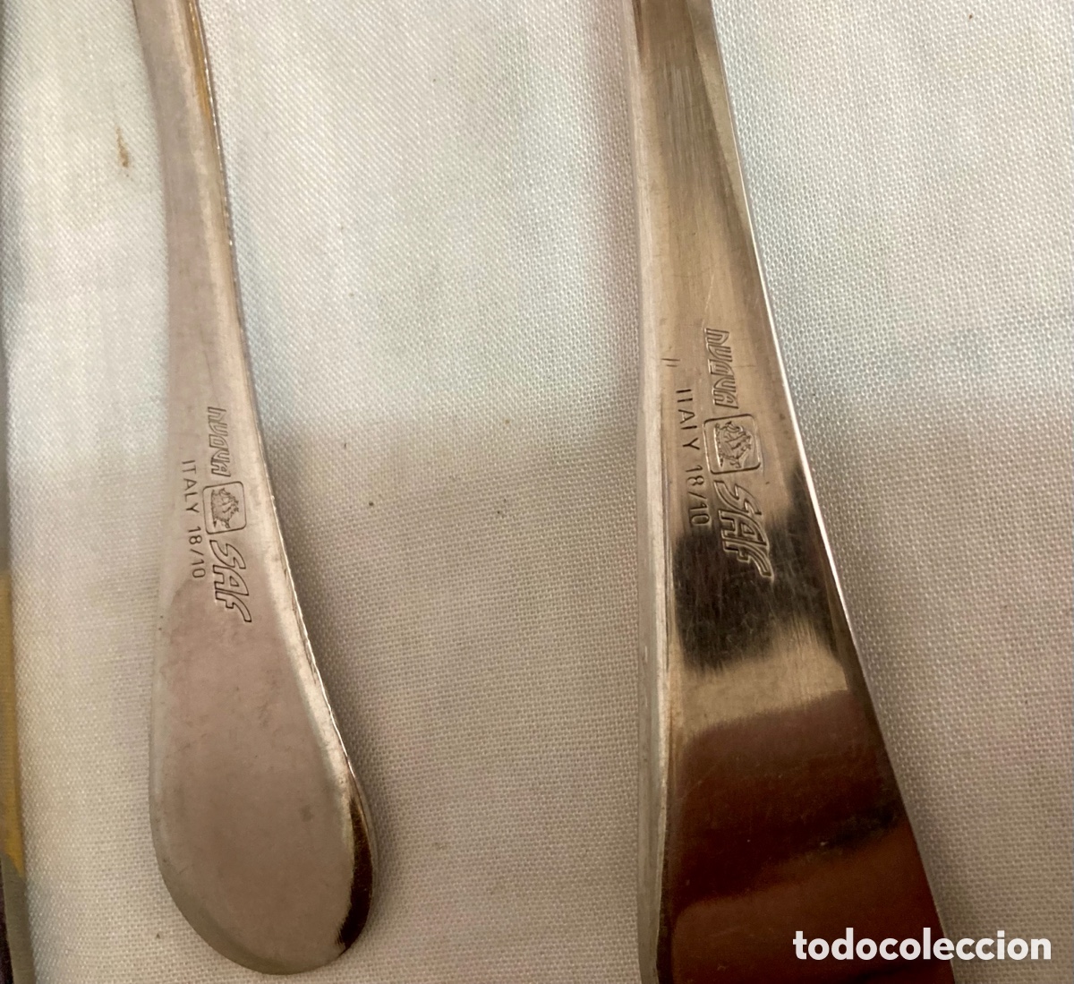 Segunda mano: CUBIERTOS ACERO Y ORO COMO NUEVOS SIN USO - Foto 8