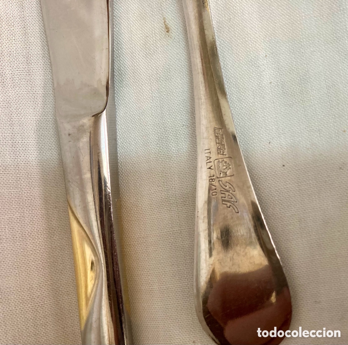 Segunda mano: CUBIERTOS ACERO Y ORO COMO NUEVOS SIN USO - Foto 9