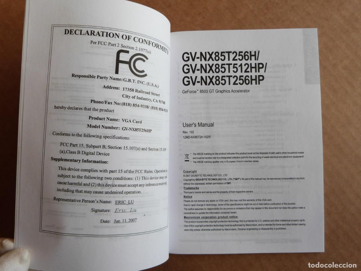 Segunda mano: Nvidia Gigabyte Geforce 8500 Series Manual de instrucciones y CD de drivers - Foto 4