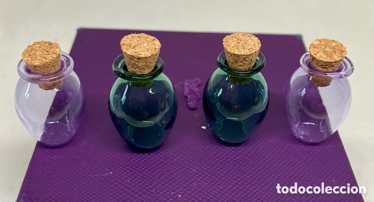 Segunda mano: 4 FRASCOS DE CRISTAL DE COLORES - Foto 5
