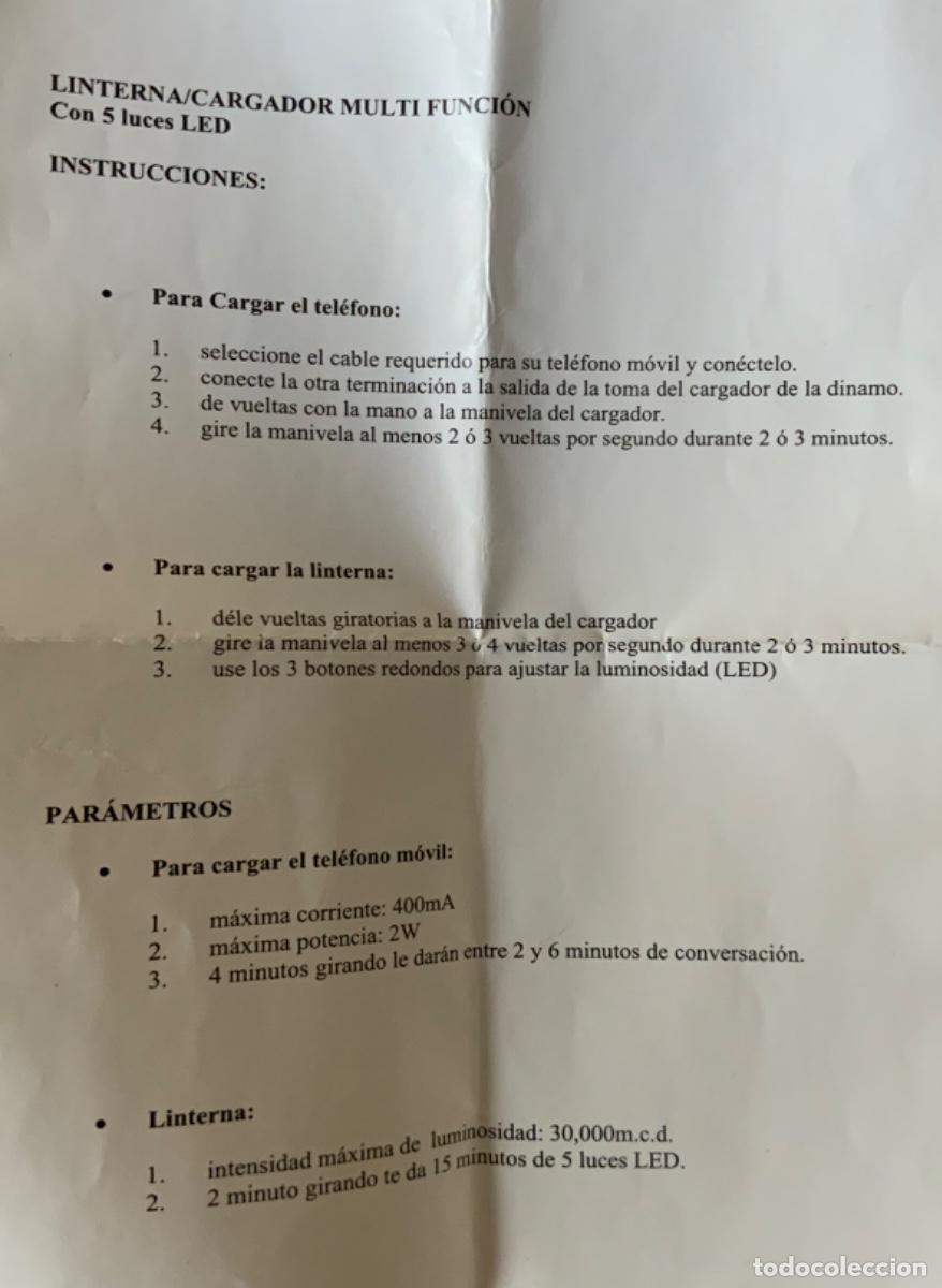 Segunda mano: LINTERNA CARGADOR MULTIFUNCION, DE TEL&Eacute;FONO Y DE LINTERNA - Foto 13