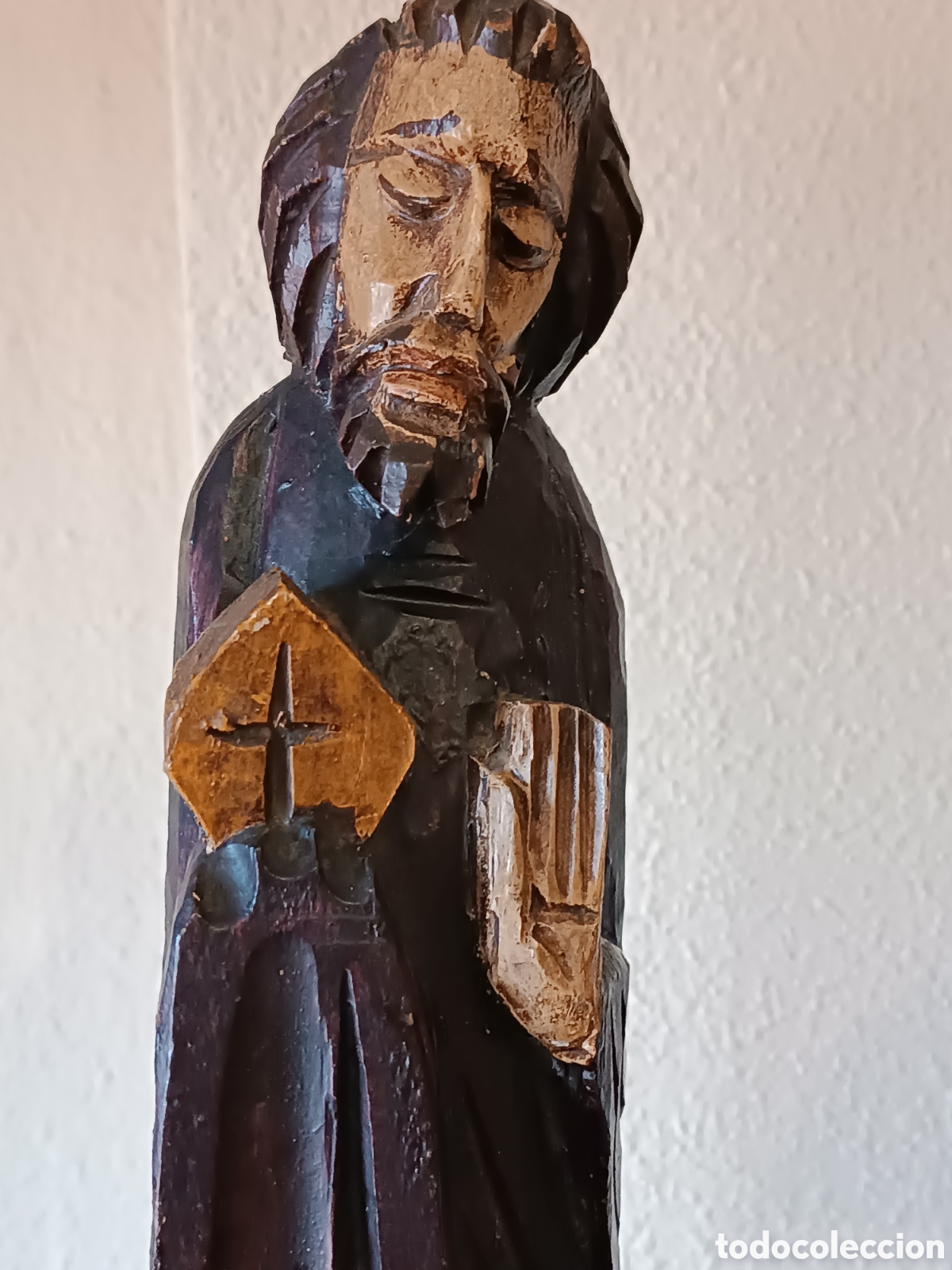 Segunda mano: Talla figura policromada Santo - Foto 2