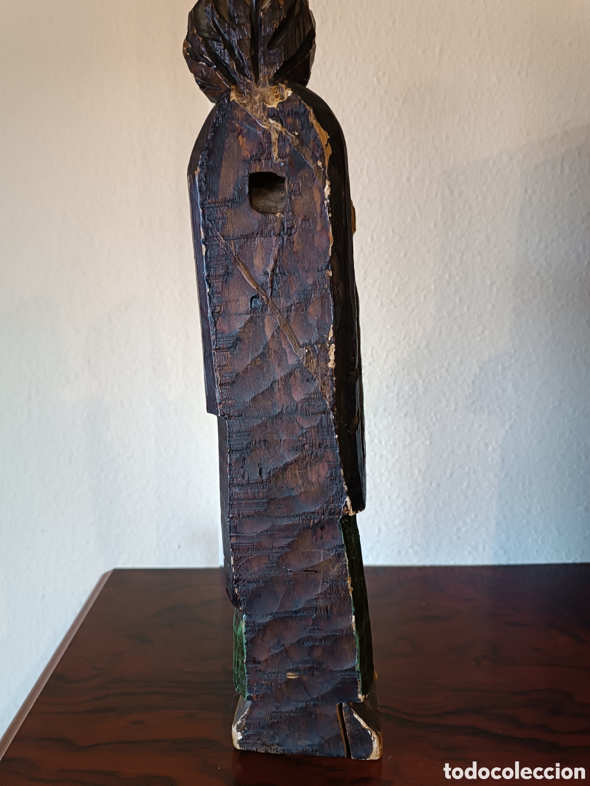 Segunda mano: Talla figura policromada Santo - Foto 3