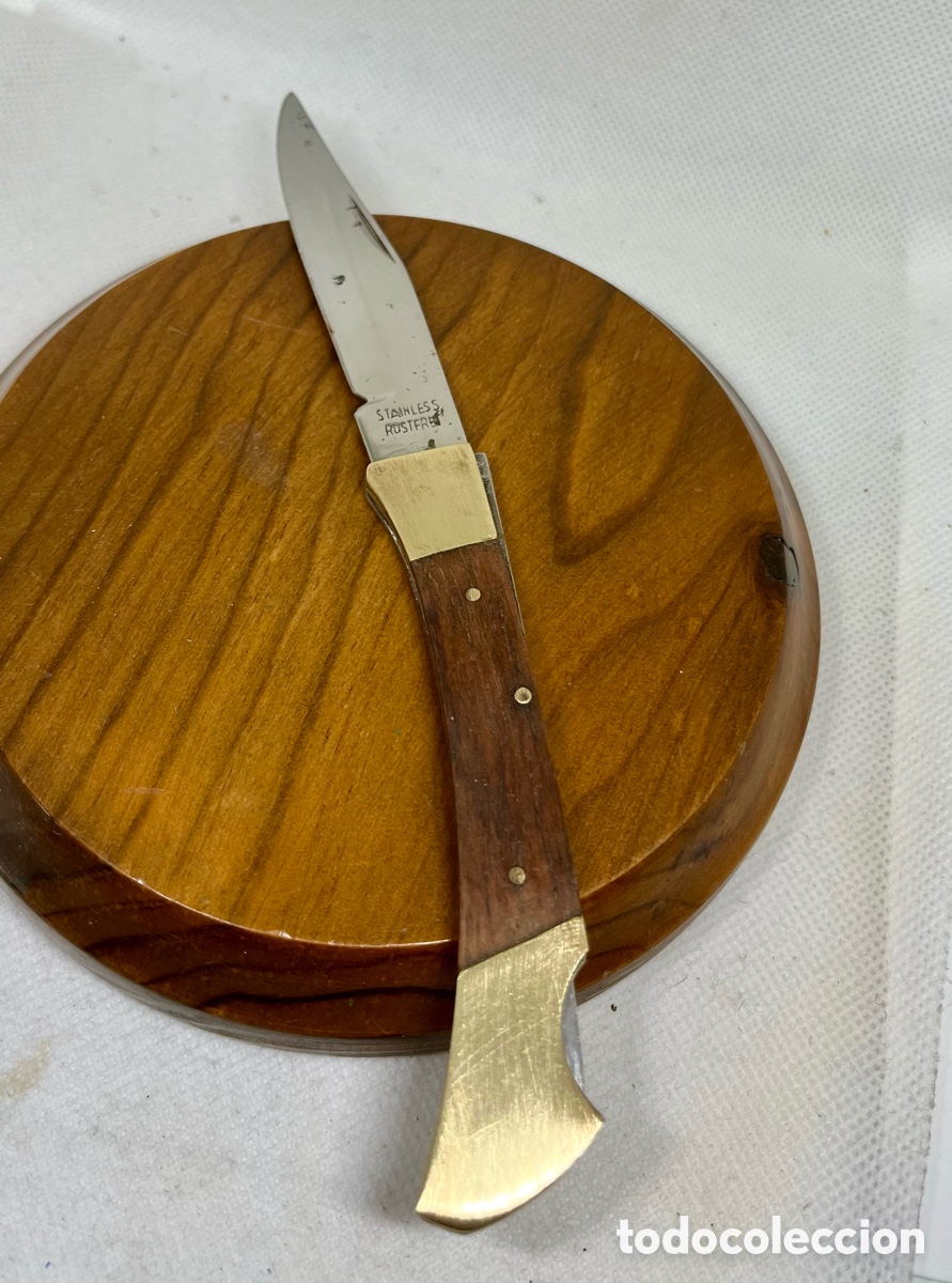 Segunda mano: NAVAJA MADERA Y BRONCE - Foto 1