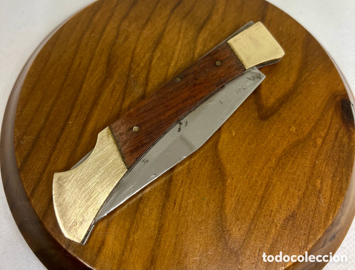 Segunda mano: NAVAJA MADERA Y BRONCE - Foto 3
