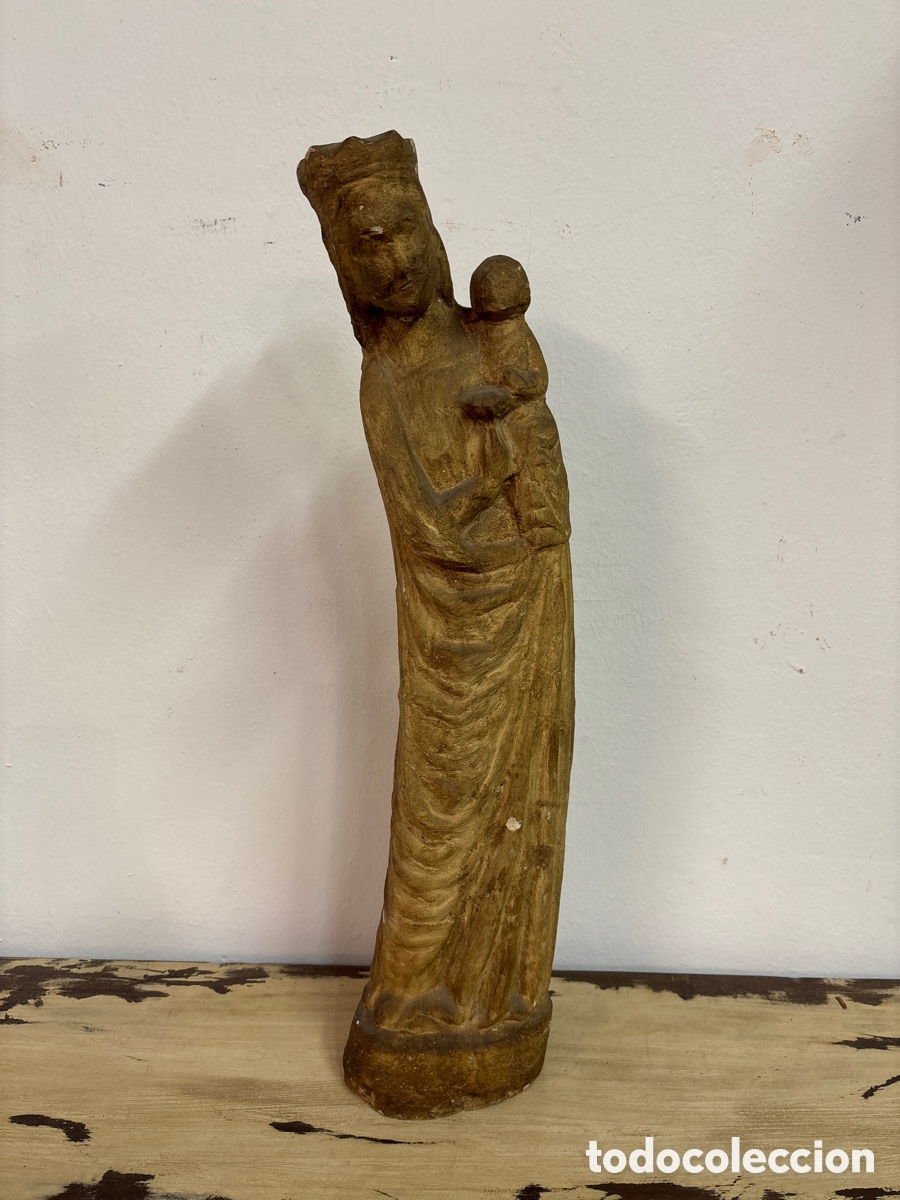Segunda mano: Virgen con ni&ntilde;o de piedra - Foto 1