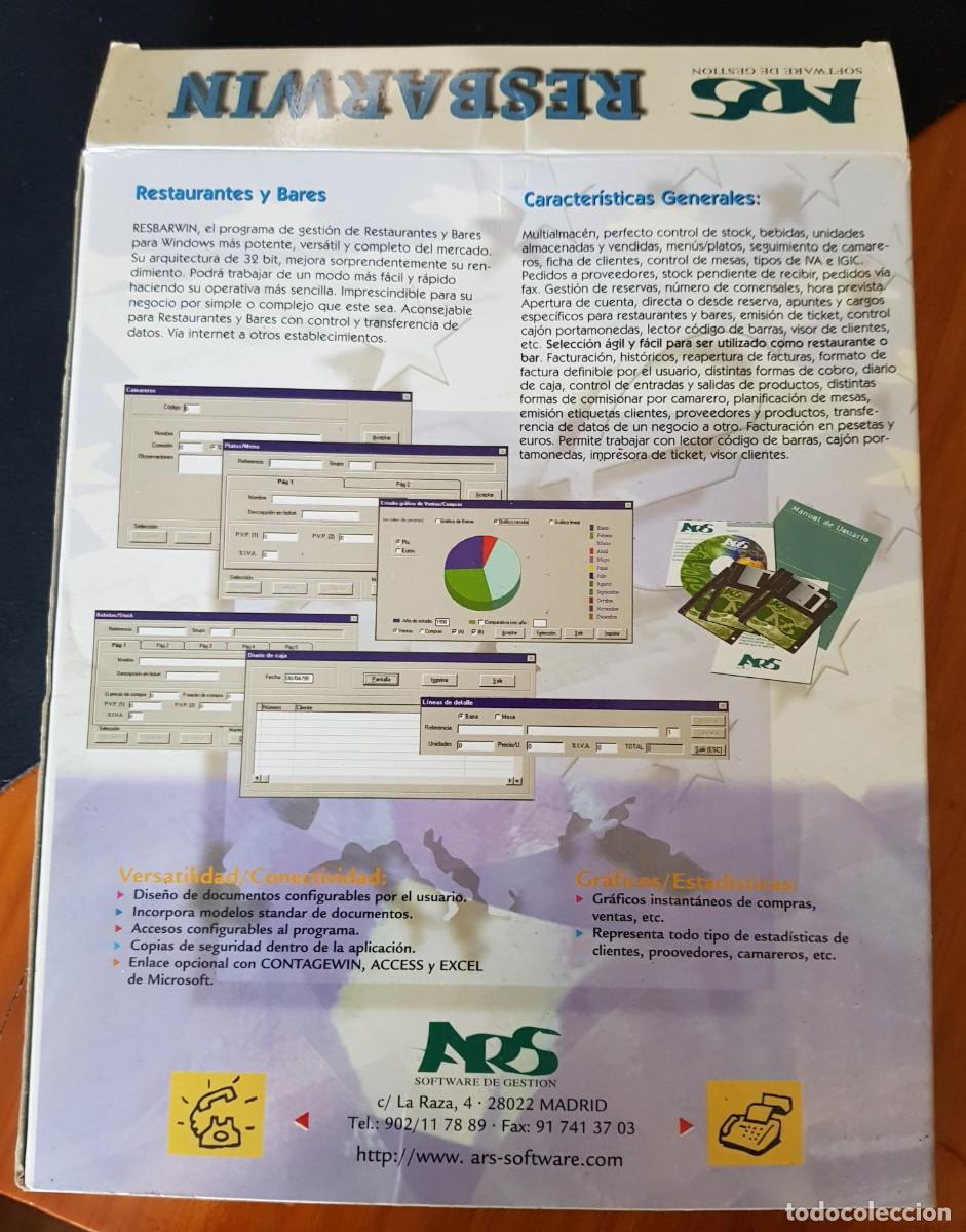 Segunda mano: PROGRAMA INFORMATICO RESBARWIN - Hosteler&iacute;a (t&aacute;ctil) - Foto 3