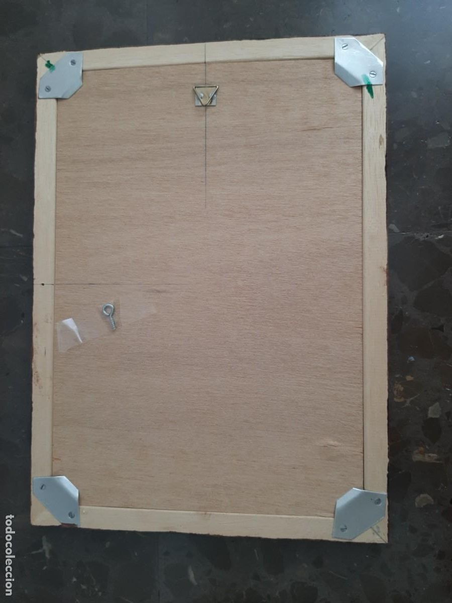 Segunda mano: 3 MARCOS DE MADERA, TRASERA PANEL, PROTECCION METACRILATO TRANSPARENTE. CON LAMINAS - Foto 3
