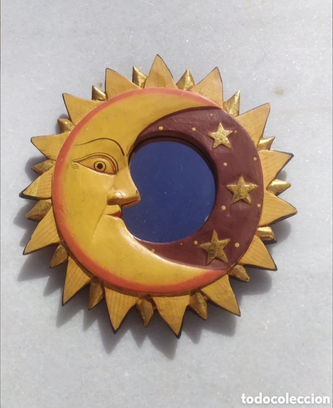 Segunda mano: Espejo madera sol y luna - Foto 1