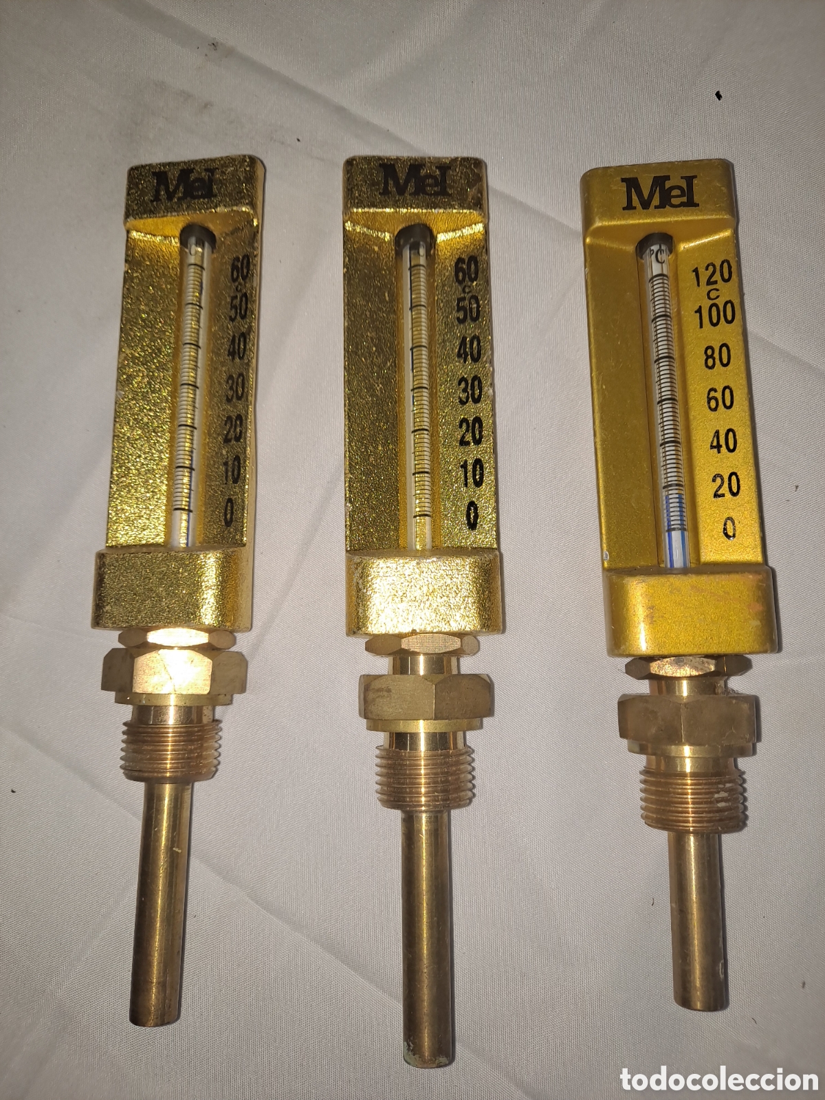 Segunda mano: Lote de term&oacute;metros industrial de bronce nuevos - Foto 1