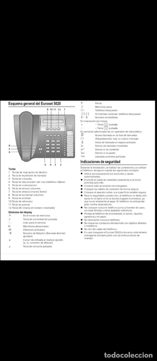 Segunda mano: Tel&eacute;fono SIEMENS EUROSET 5020 - Foto 3