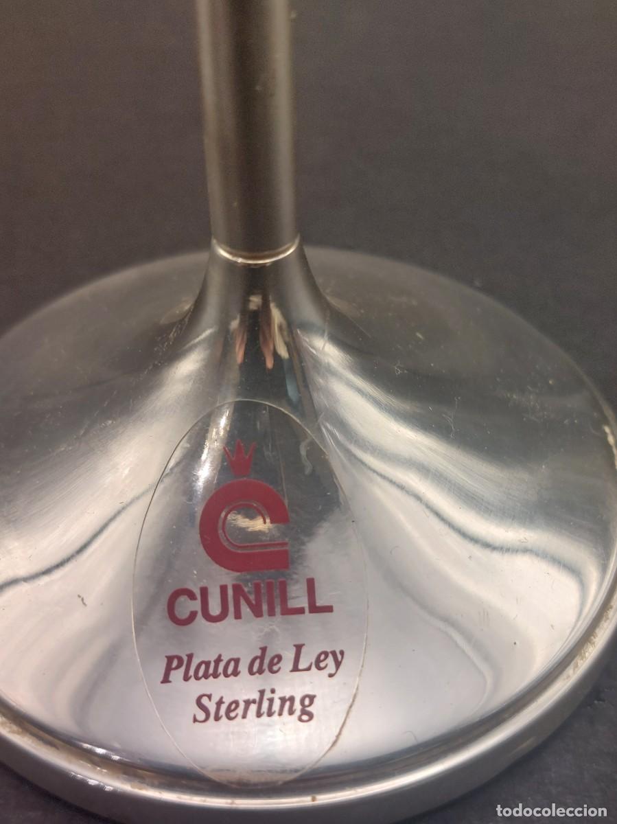 Segunda mano: COPA DE CHAMP&Aacute;N DE CRISTAL CON PIE PLATA - Foto 3