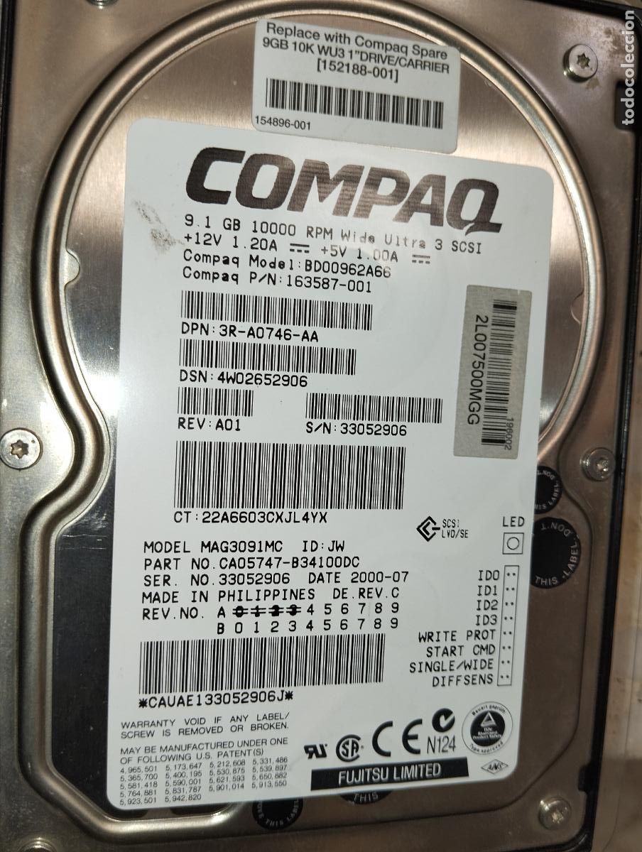 Segunda mano: DISCO DURO COMPAQ INFORM&Aacute;TICA ORDENADOR - Foto 1