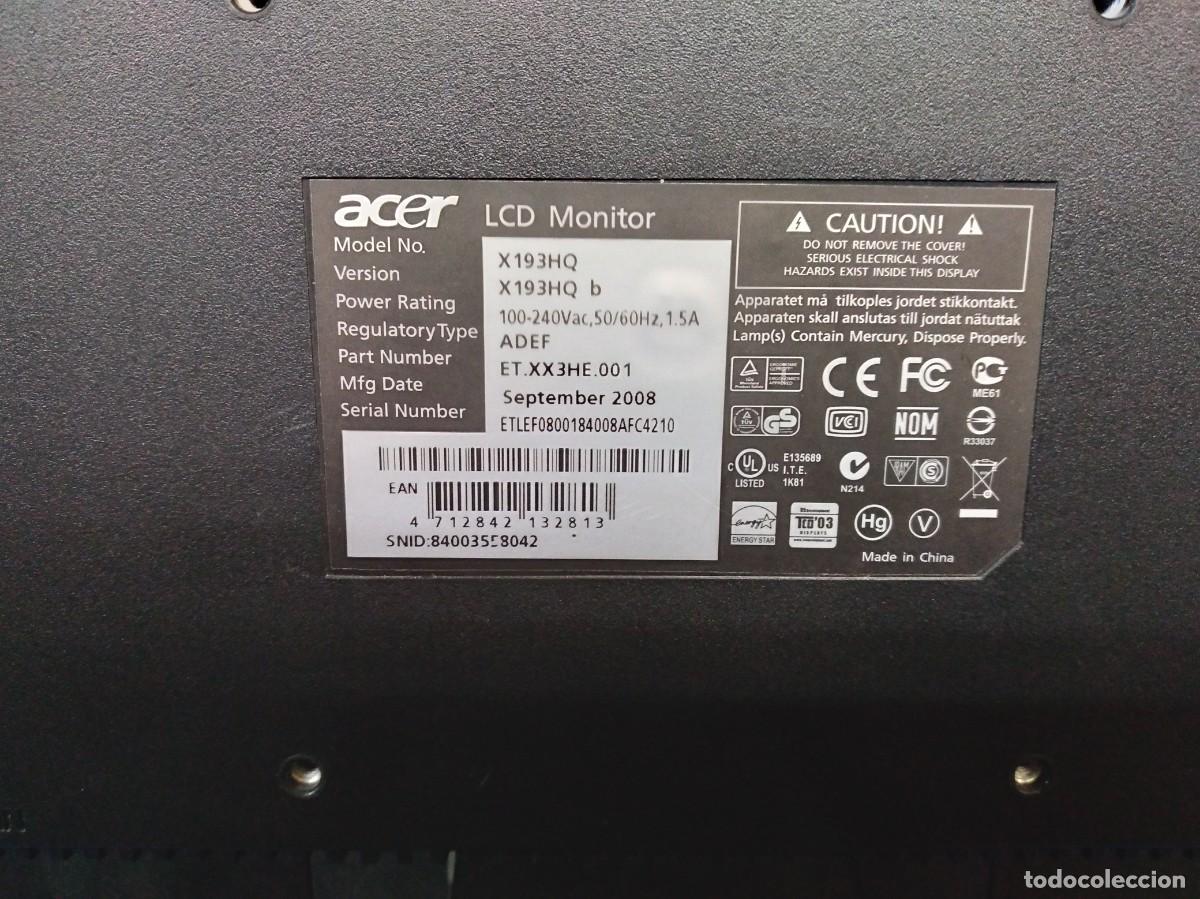 Segunda mano: MONITOR ACER X193 HQ DE 18,5 PULGADAS - Foto 6