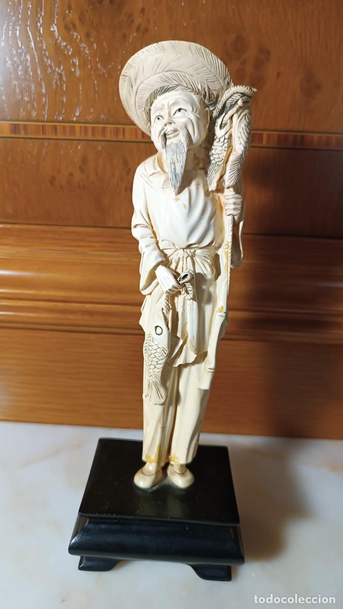 Segunda mano: Figura oriental pescador - Foto 1