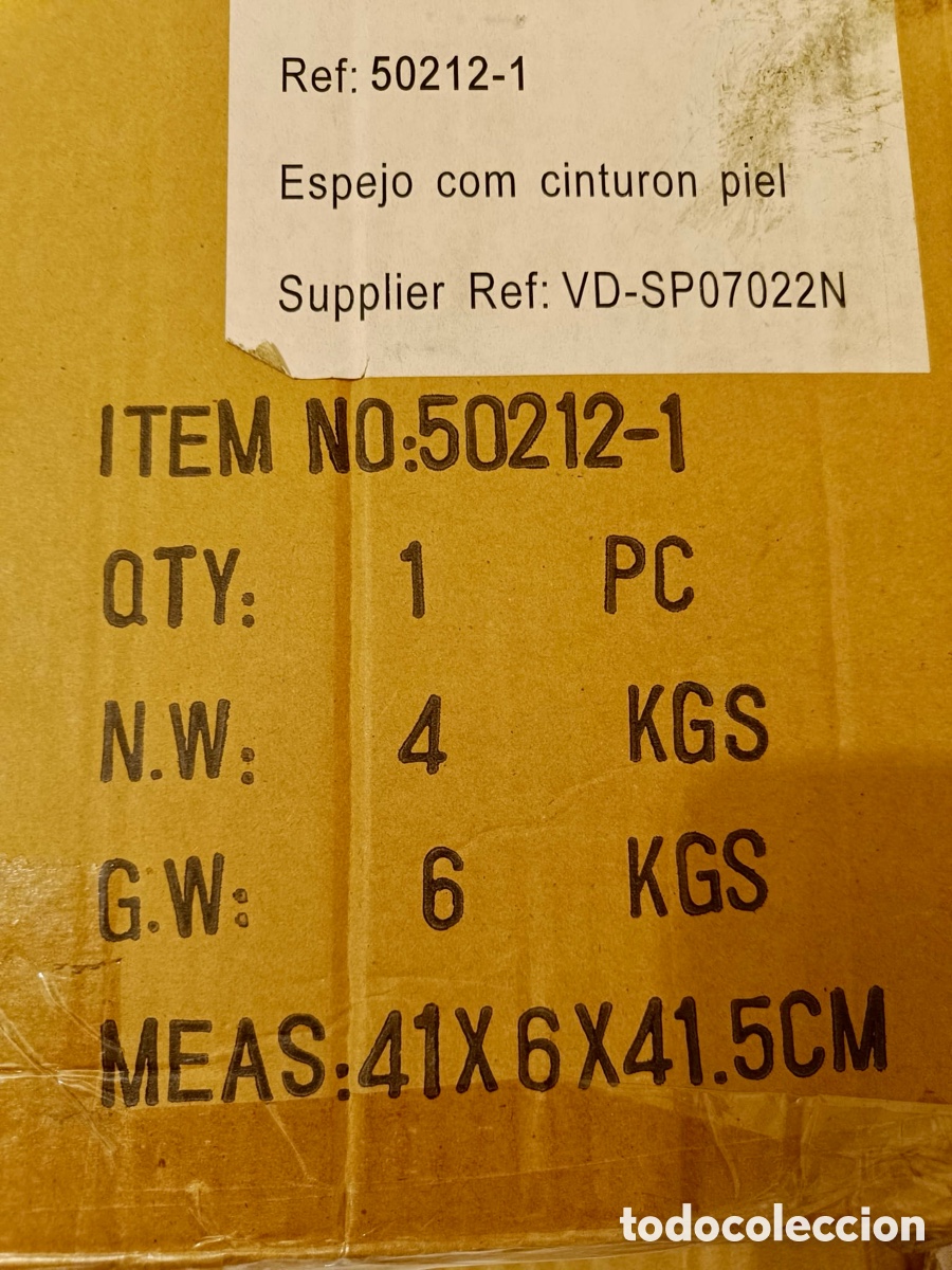 Segunda mano: Espejo de pared de piel marr&oacute;n - Foto 11