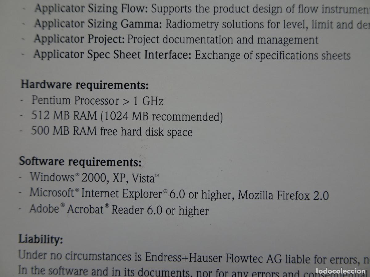 Segunda mano: endress+Hauser applicator local w@m toolset 2007 - Foto 6