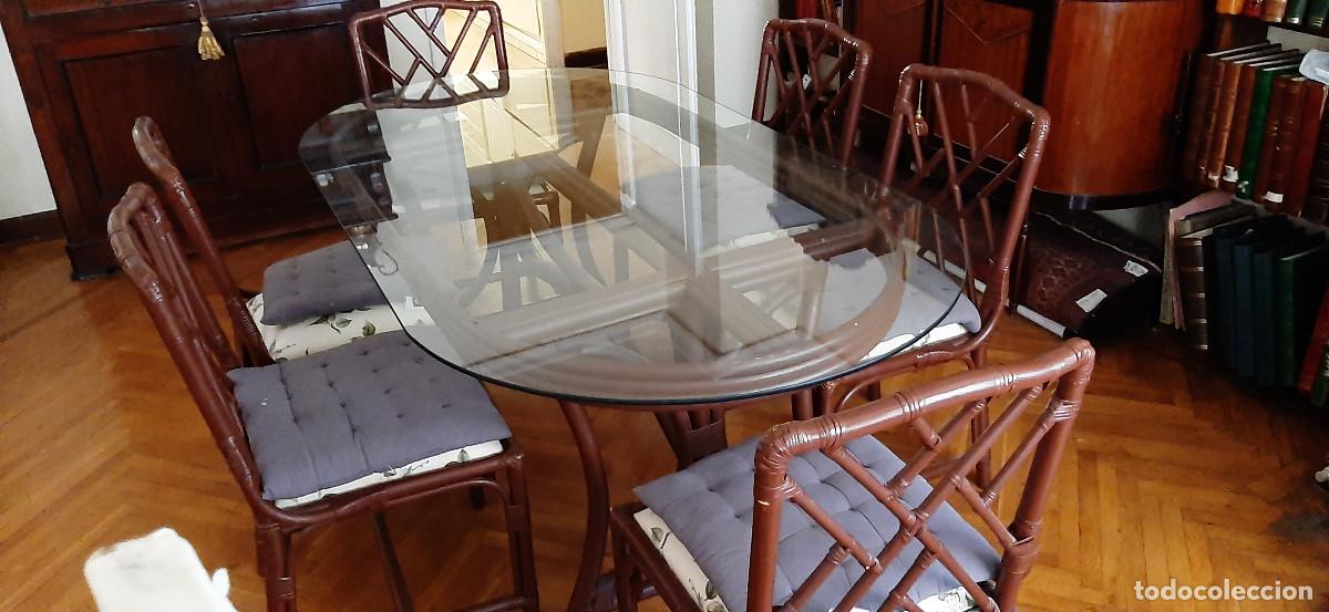 Segunda mano: Mesa comedor cristal 6 plazas con sillas - Foto 1