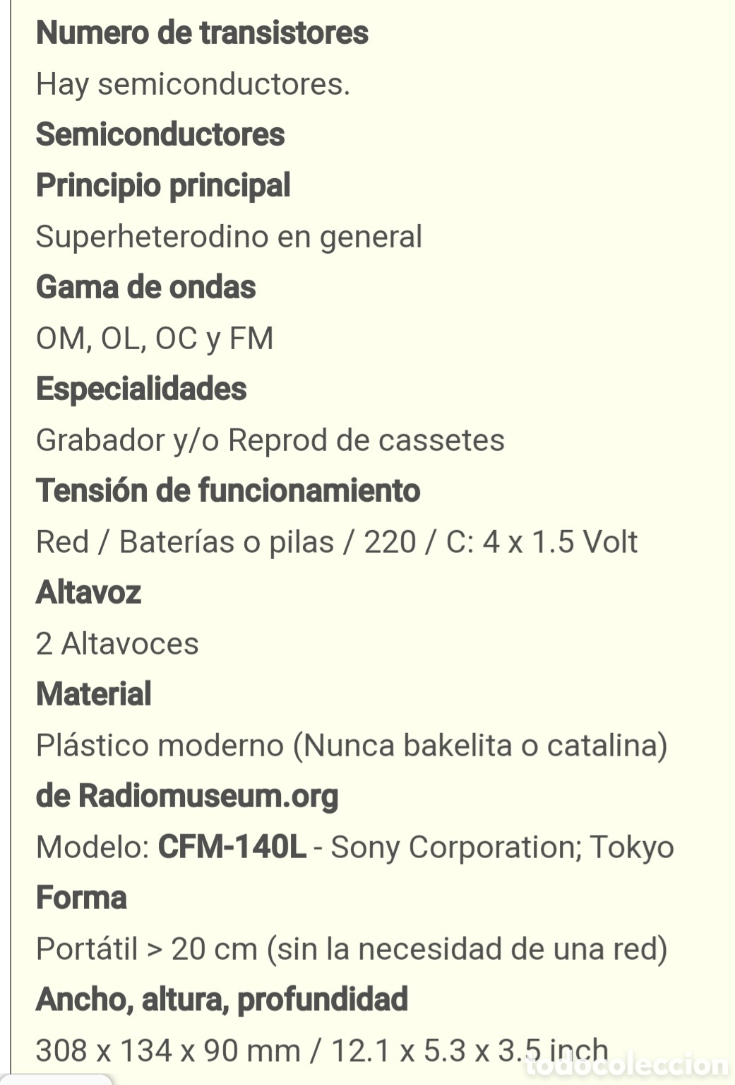 Segunda mano: RADIOCASSETTE SONY CFM-140L VINTAGE 1987 - Foto 10