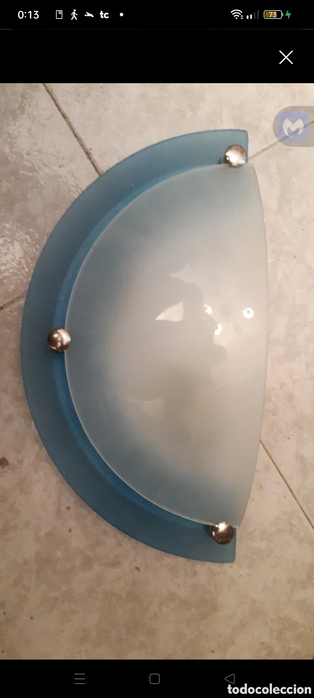 Segunda mano: Aplique de una luz con cristal curvo - Foto 1