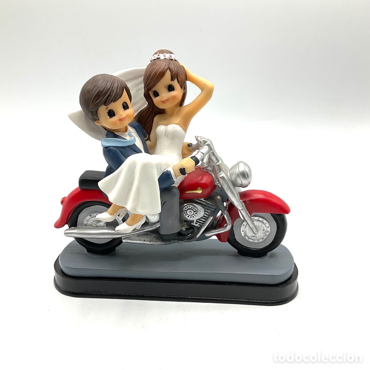 Segunda mano: Figura novios boda en una moto - Foto 1