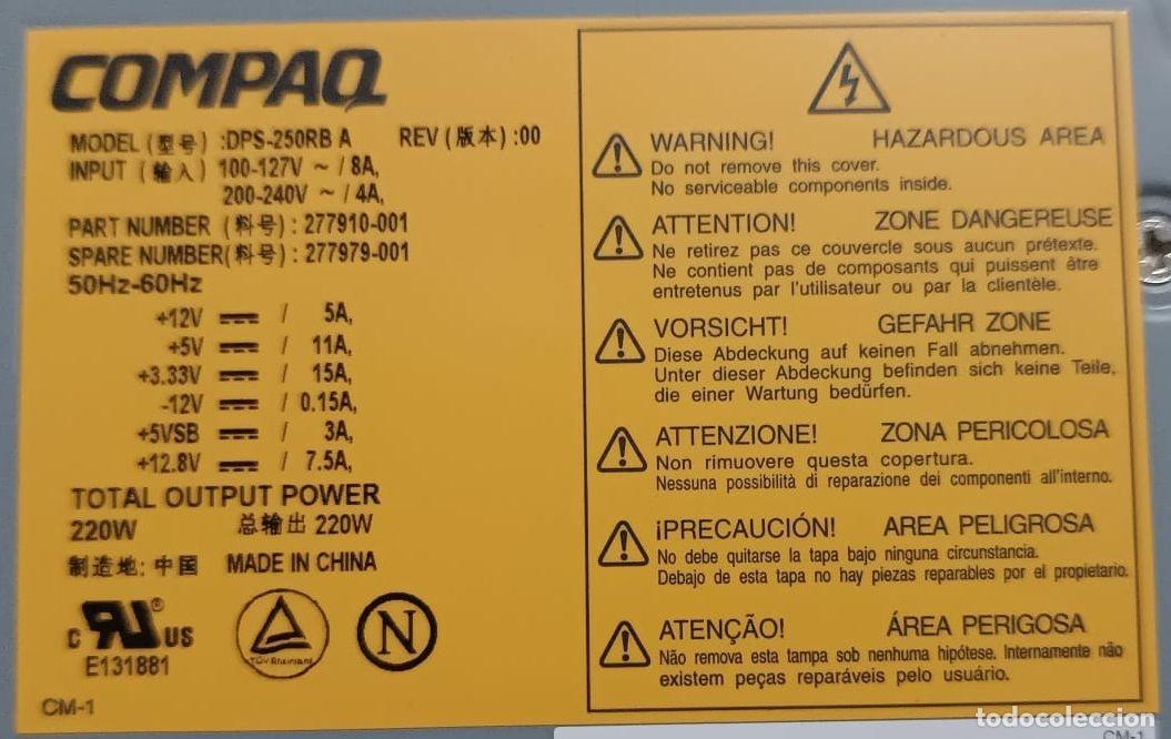 Segunda mano: Fuente de alimentaci&oacute;n Compaq modelo DPS-250RB A - Foto 2