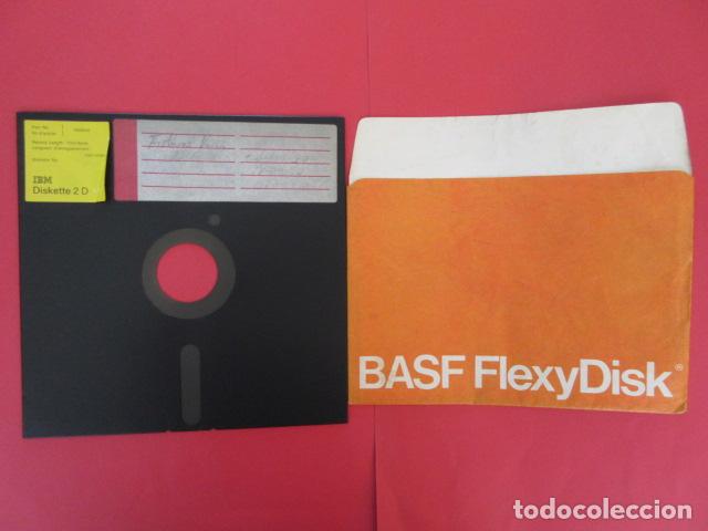 Segunda mano: DISCO DE IBM DE 5 1/4 DE 1024 BYTES DISCO DE ORDENADOR DISKETTE 2 D - FUNDA DE BASF FLEXYDISK - Foto 1