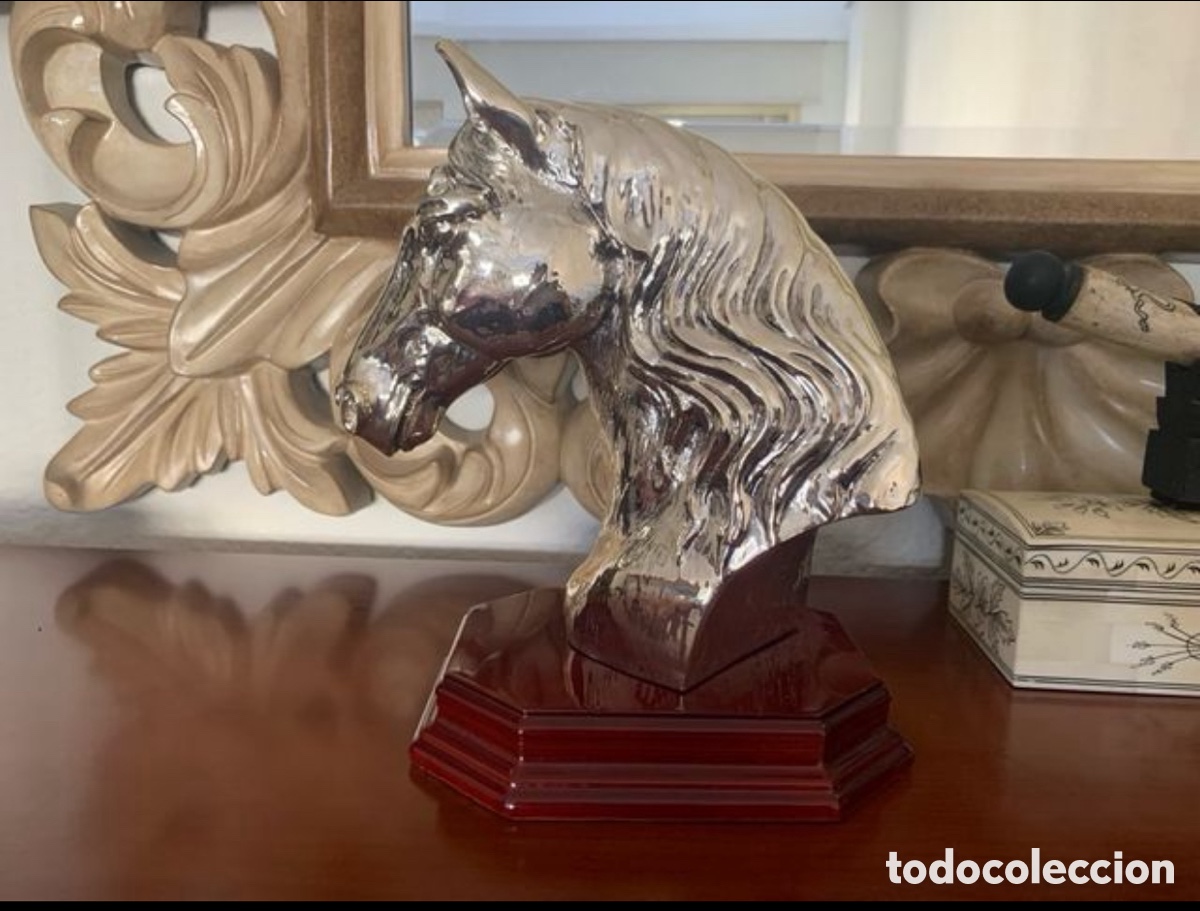 Segunda mano: Busto caballo metal fundido - Foto 1