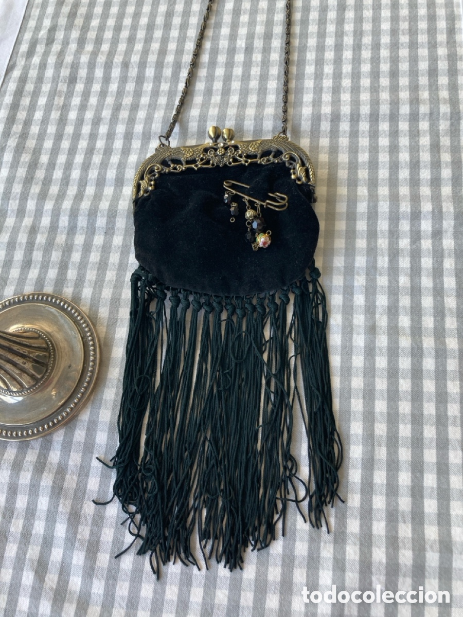 Segunda mano: Bolso de terciopelo negro de vestir - Foto 3