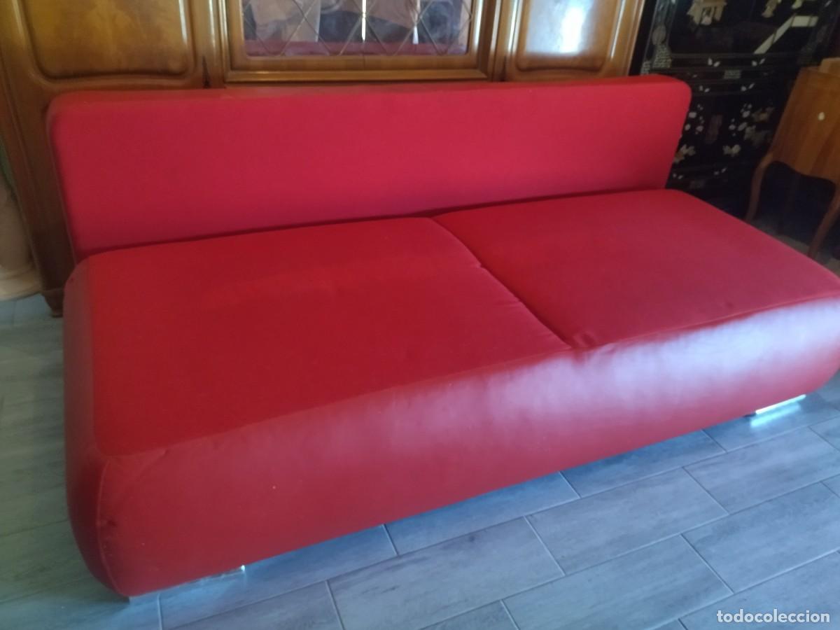 Segunda mano: Sof&aacute; cama, canap&eacute; de polipiel y tejido. - Foto 7