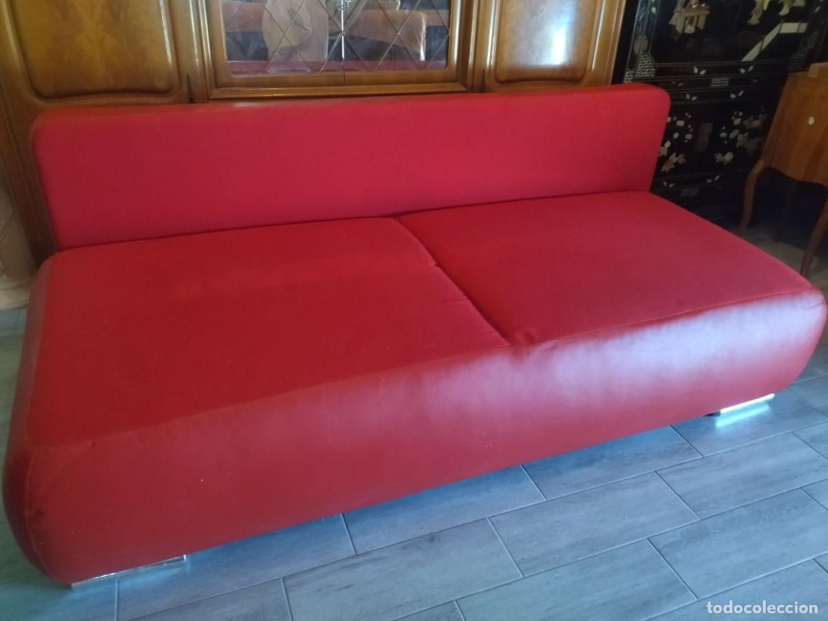 Segunda mano: Sof&aacute; cama, canap&eacute; de polipiel y tejido. - Foto 11