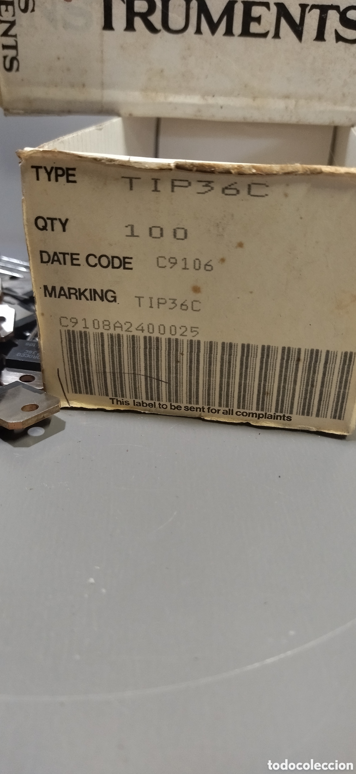 Segunda mano: Lote antiguos transistores Texas Instruments. Type: 36 C - Foto 2