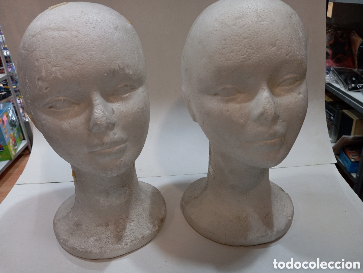 Segunda mano: 2 cabezas de maniqui porexpan - Foto 1