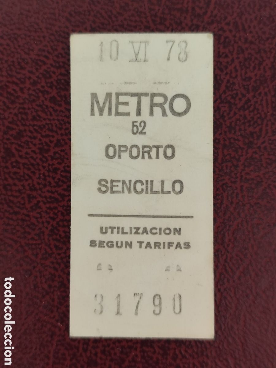 Segunda mano: BILLETE METRO SENCILLO 1975 - OPORTO - Foto 1