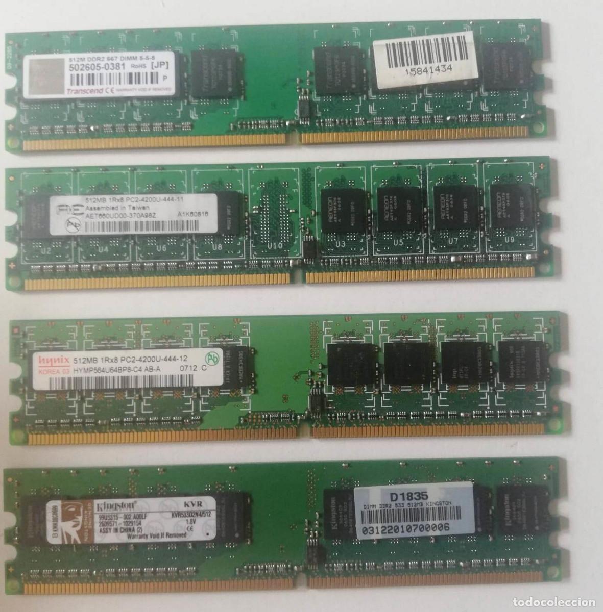 Segunda mano: M&Oacute;DULOS DE MEMORIA RAM 512 MB, DDR2, PARA PC - Foto 2